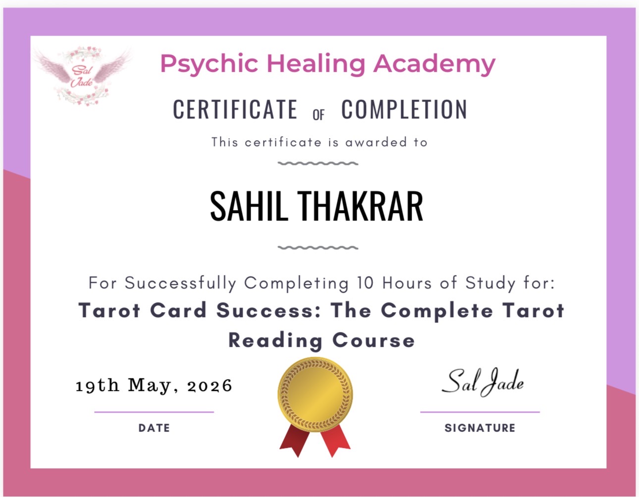 Tarot Reading Certificate