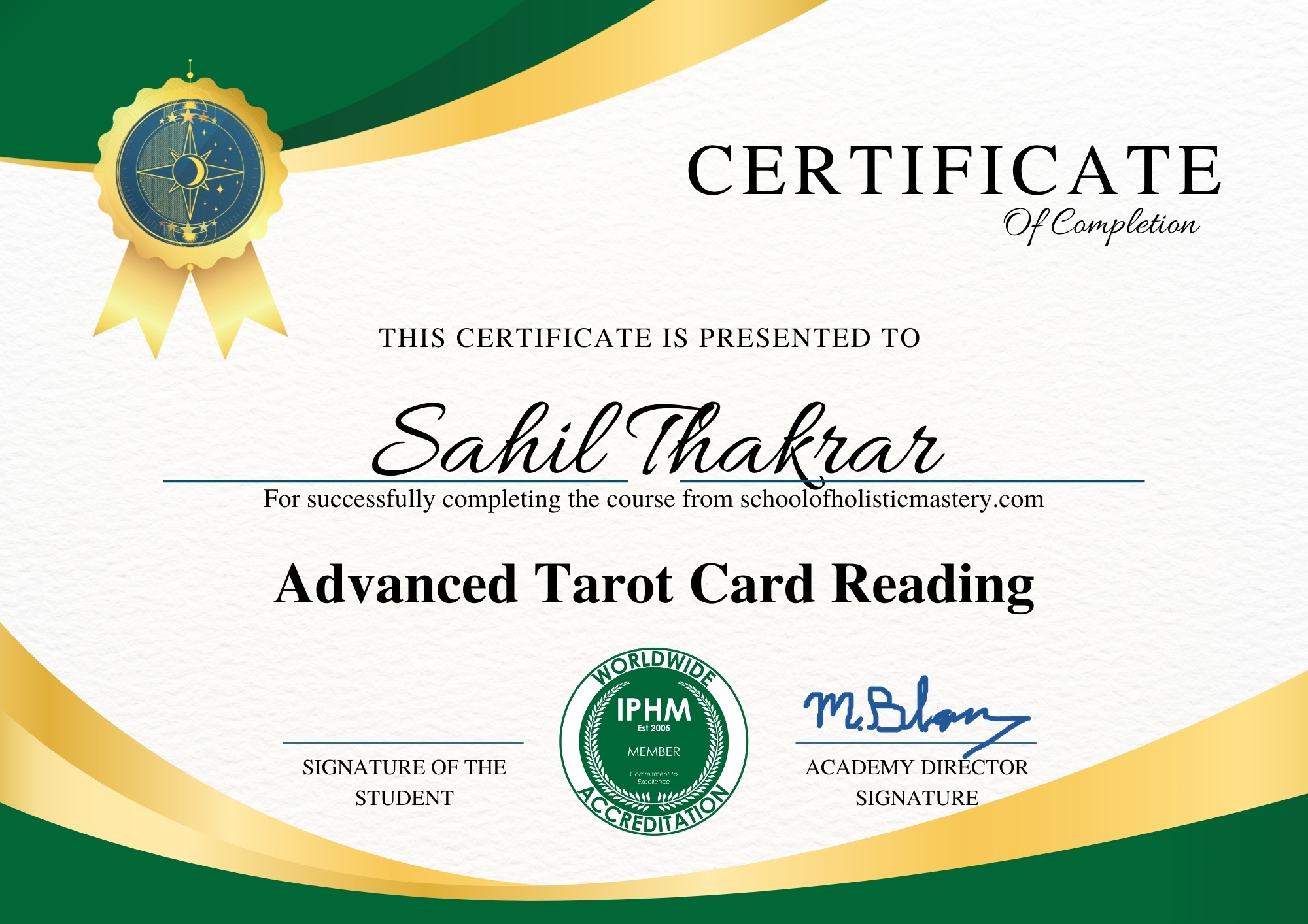 Advanced Sacred Arts Certificate